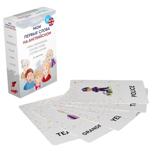 Развивающие карточки для детей LUMICUBE для устройства для чтения TALKY, семья/профессии/цвета/формы/природа/одежда, 56 карточек