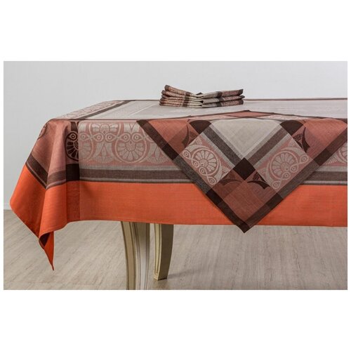 155х250 Жаккардовая скатерть с салфетками Эллада Скатерть 155х200 с салфетками