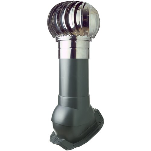 Комплект активной вентиляции Турбодефлектор TD160 НСТ, вент. выход утепленный высотой Н-500, для кровельного профнастила 35мм, серый