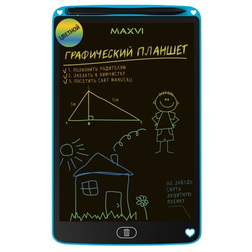 LCD планшет для заметок и рисования Maxvi MGT-02С blue