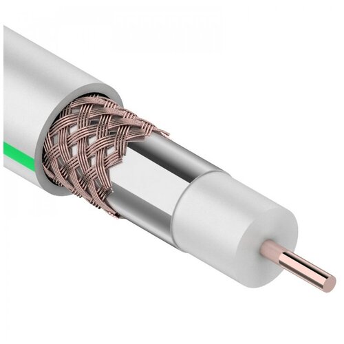 Коаксиальный кабель PROconnect SAT 703 B, Cu/Al/Cu, 64%, 75 Ом, бухта 100 м, белый 01-2431-6