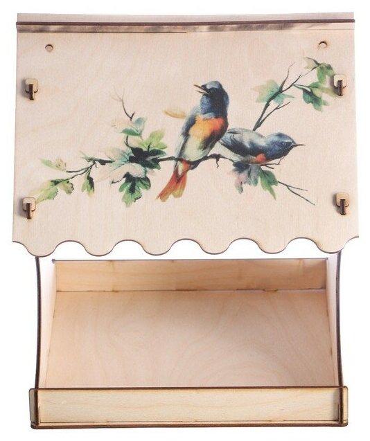 --- Кормушка для птиц "Птички на ветке", с принтом, 24×24×27 см - фотография № 3