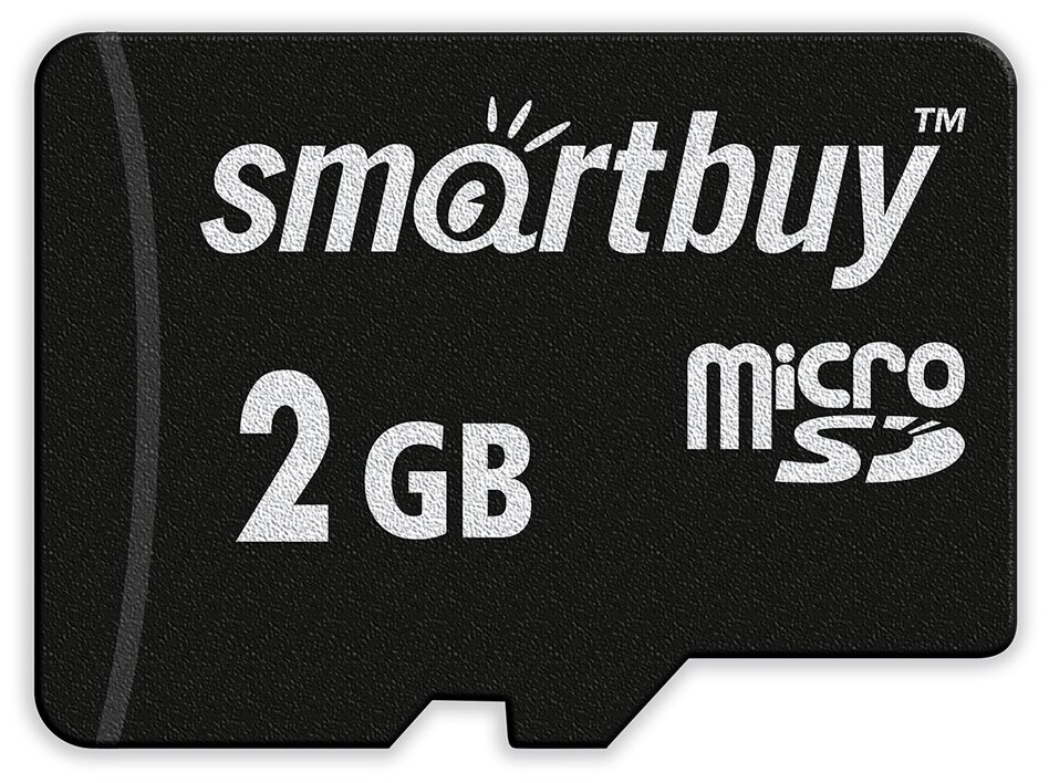 Карта памяти SMARTBUY SB2GBSD-01 MicroSD, 2GB+адаптер 5, черный