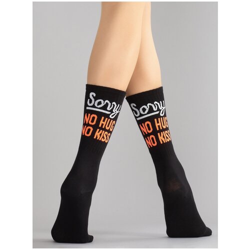 фото Носки giulia, размер 39-40, черный, оранжевый