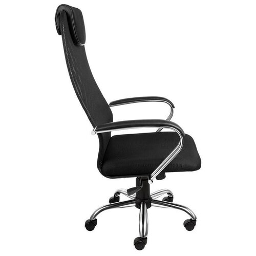 Кресло для руководителя хром/сетка AV142 черный