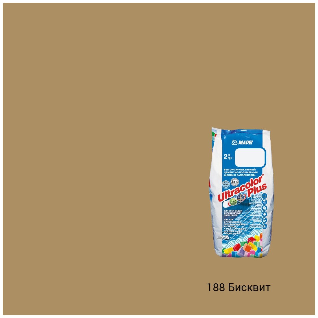 Цементно-полимерная затирка Mapei Ultracolor Plus №188 (Бисквит)