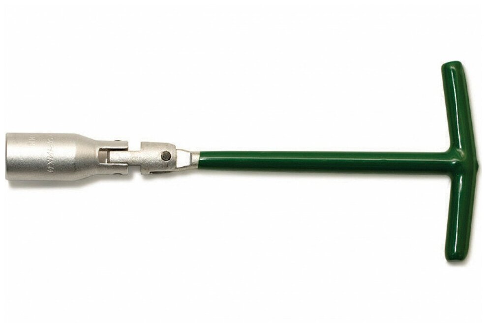 Ключ свечной Дело техники, карданный, с резиновой вставкой, 547321, серебристый, зеленый, 21 х 240 мм