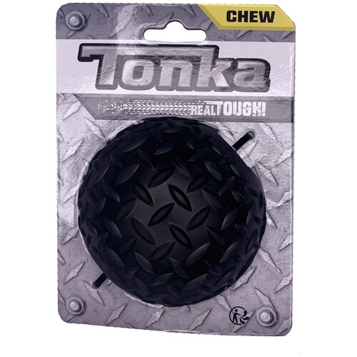 Игрушка для собак Tonka Мяч рифленый цвет черный 8,9см