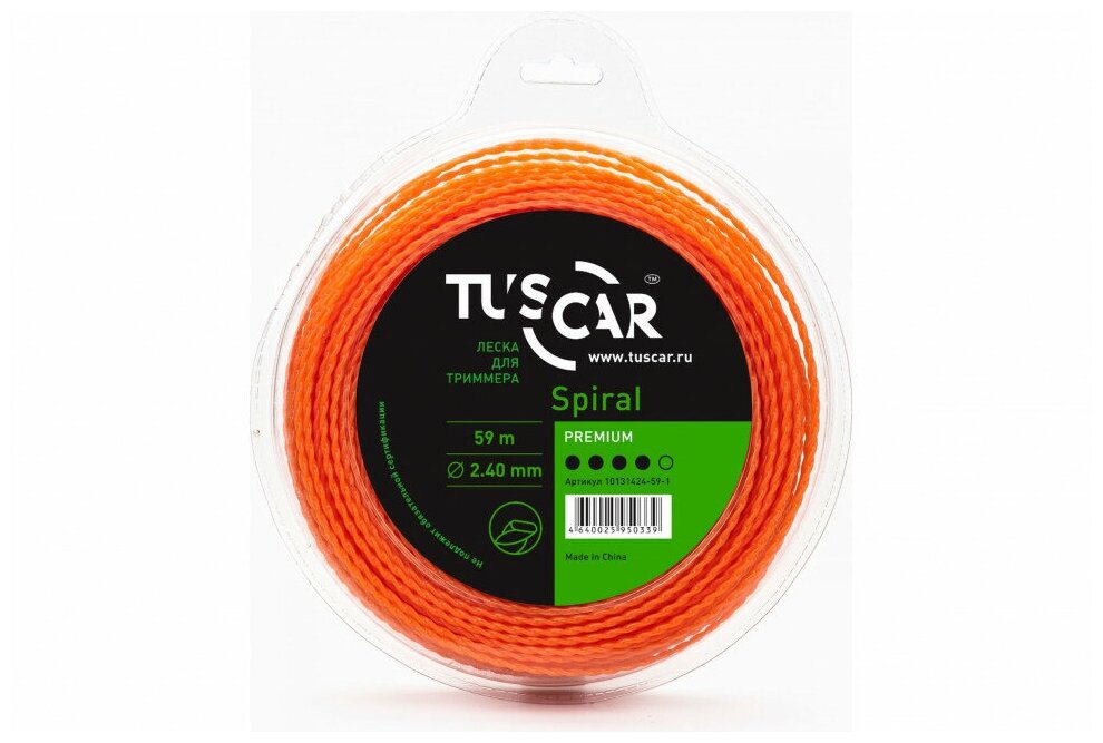 Леска для триммера TUSCAR Spiral Premium, 2.40мм* 59м - фотография № 3