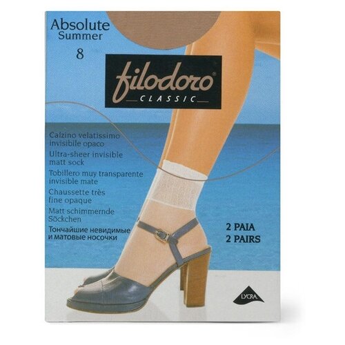 Носки Filodoro, 8 den, 2 пары, 2 уп., размер OneSize, черный