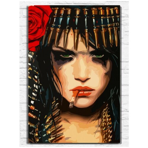 Картина по номерам на холсте Красочная девушка (Эзотерика, абстракция, поп арт) - 9054 В 60x40