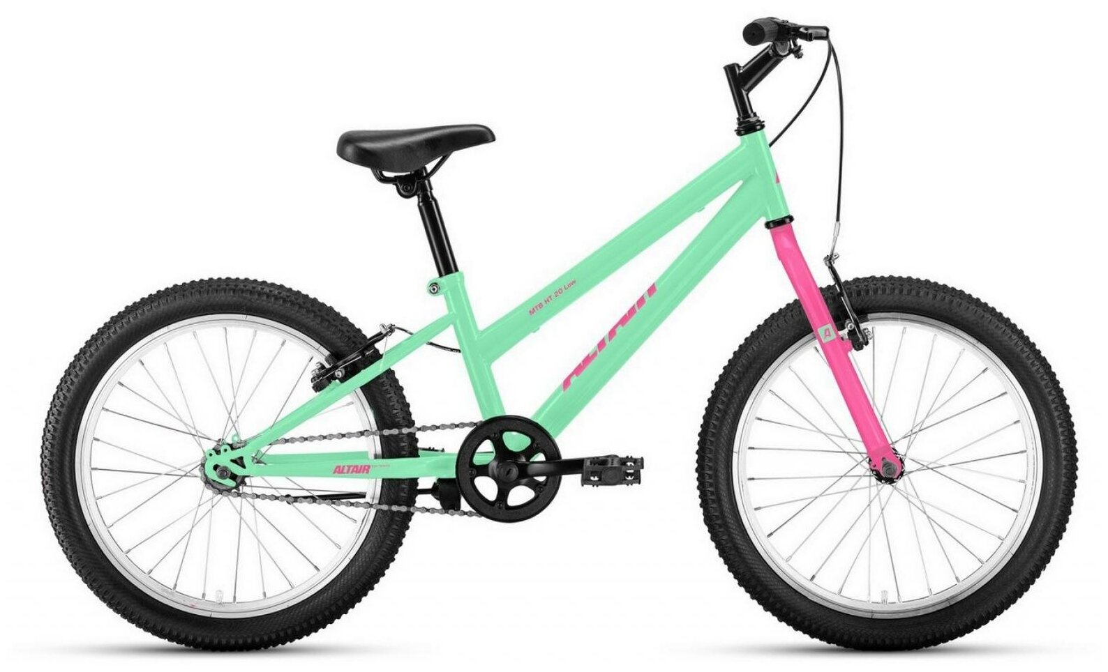 Велосипед ALTAIR MTB HT 20 low (20" 1 ск. рост 10.5") 2020-2021, мятный/розовый (требует финальной сборки)