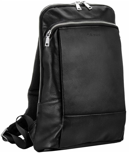 Рюкзак  планшет Bristan Wero, натуральная кожа, отделение для ноутбука, вмещает А4, внутренний карман, черный
