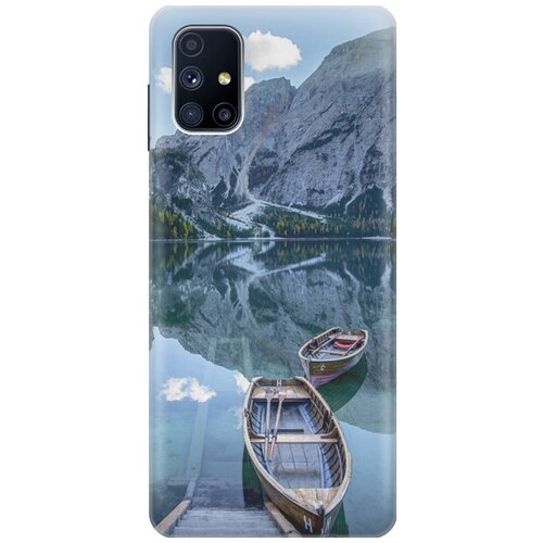 Силиконовый чехол Горы, озеро, лодка на Samsung Galaxy M51 / Самсунг М51
