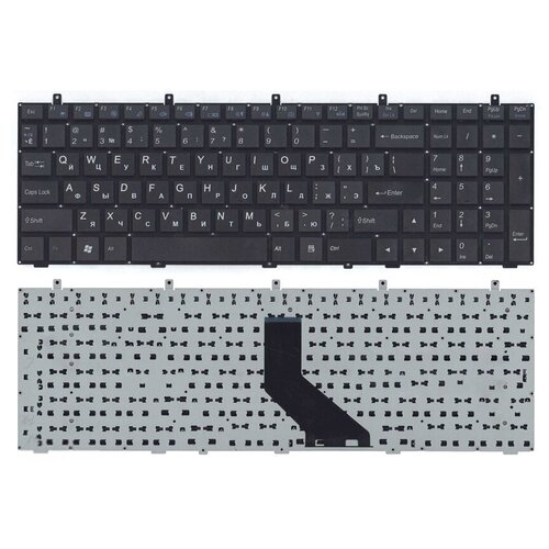 Клавиатура keyboard MP-12A36SU-430 для ноутбука DNS 0170720 0123975 0170728 0164802 Series Clevo W370 W350 Series черная плоский Enter 2787₽