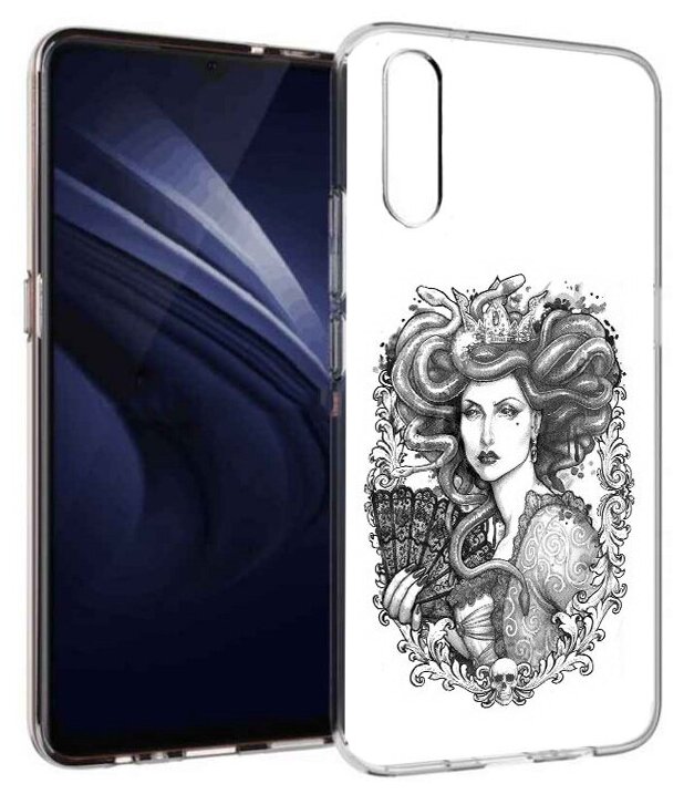 Чехол задняя-панель-накладка-бампер MyPads медуза черно белый для Vivo iQOO Neo/Vivo V17 Neo противоударный