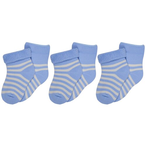 Комплект из 3 пар детских махровых носков RuSocks (Орудьевский трикотаж) светло-голубые, размер 12-14
