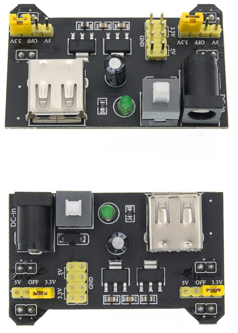 Модуль питания mb-102 для макетной платы 3,3В или 5В 700мА & & 2-х канальный источник питания Micro-USB и Mini-USB для breadboard DC 3,3V-5V