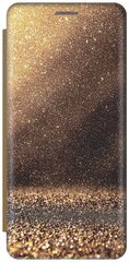 Чехол-книжка на Apple iPhone SE / 5s / 5 / Эпл Айфон 5 / 5с / СЕ с рисунком "Золотая пыль" золотистый
