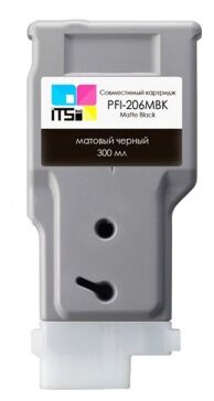 Картридж ITS PFI-206MBK, 300 мл, для imagePROGRAF iPF6400, iPF6400s, iPF6400se, iPF6450, матовый чёрный