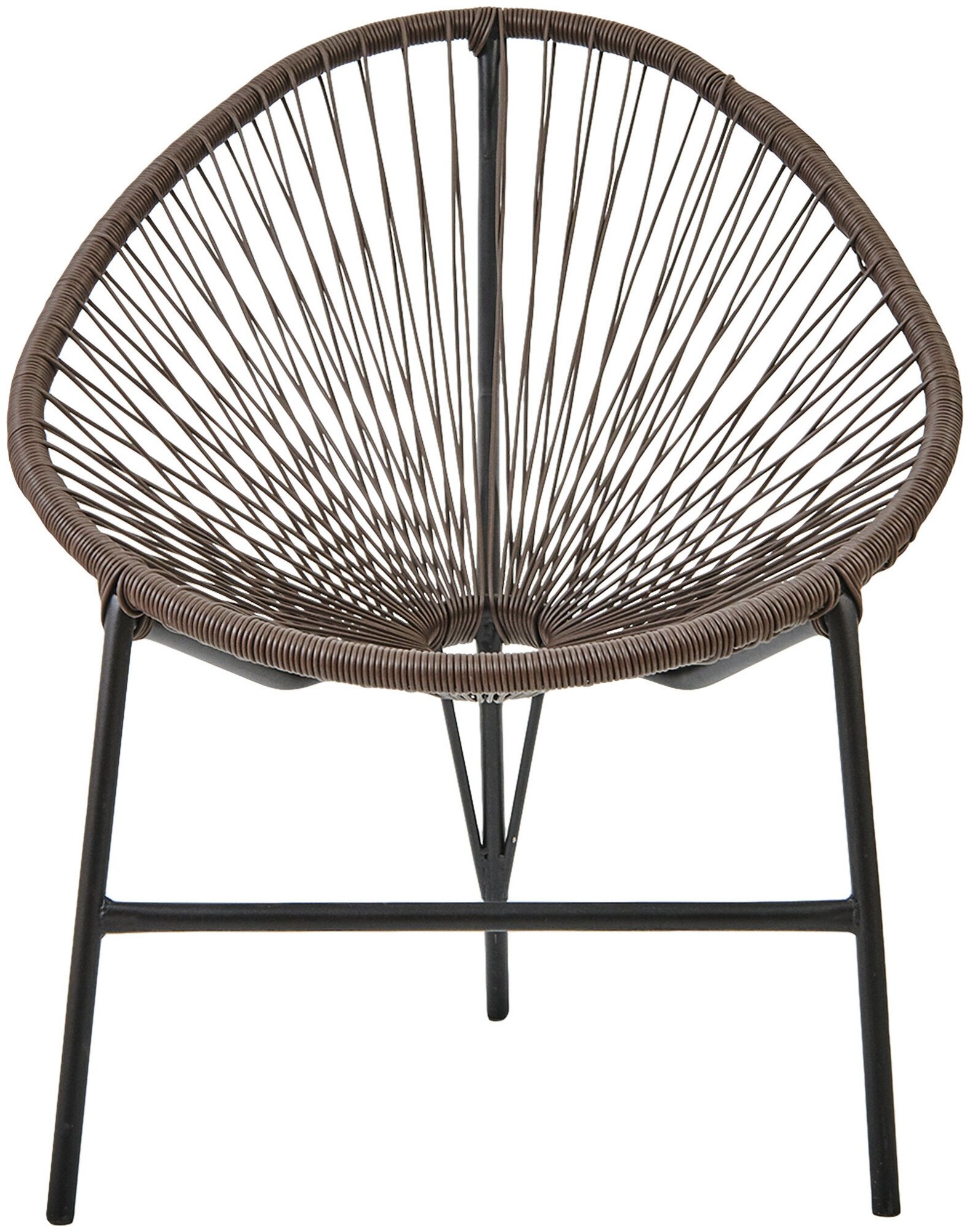 Садовый стул без подушки Acapulco 73x88x83 см сталь/искусственный ротанг темно-коричневый - фотография № 3