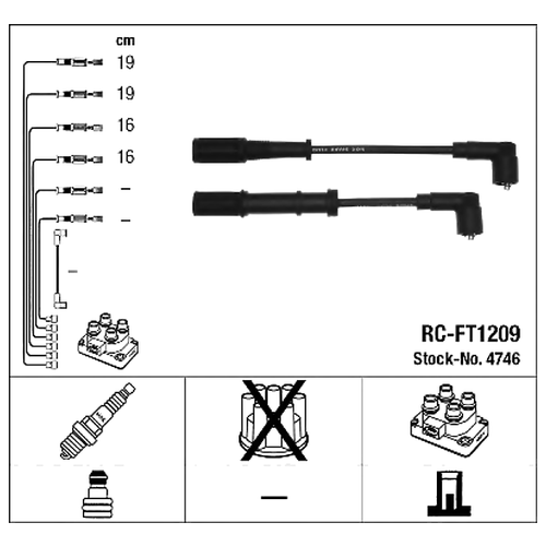 NGK RCFT1209 комплект высоковольтных проводов 4746