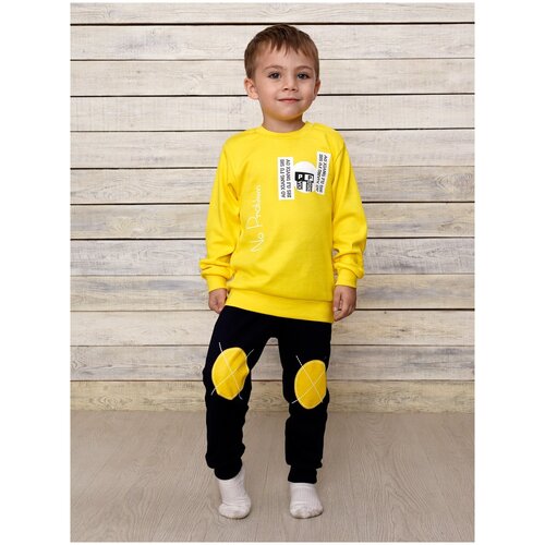 Комплект одежды Счастливая малинка, спортивный стиль, размер 104, желтый, черный