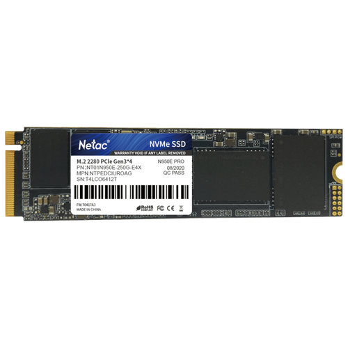 250 ГБ SSD M.2 накопитель Netac N950E Pro NT01N950E-250G-E4X