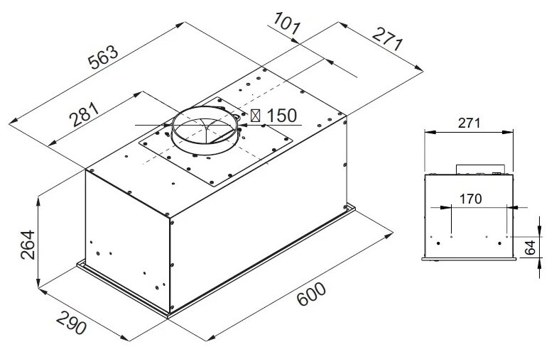 Вытяжка встраиваемая Kuppersberg IBOX 60 X - фотография № 4