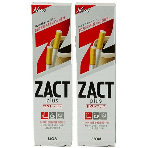 Зубная паста LION Zact Plus, 150 мл, 150 г, 2 шт. gotaiyo ringo зубная щетка фиолетовая жесткая