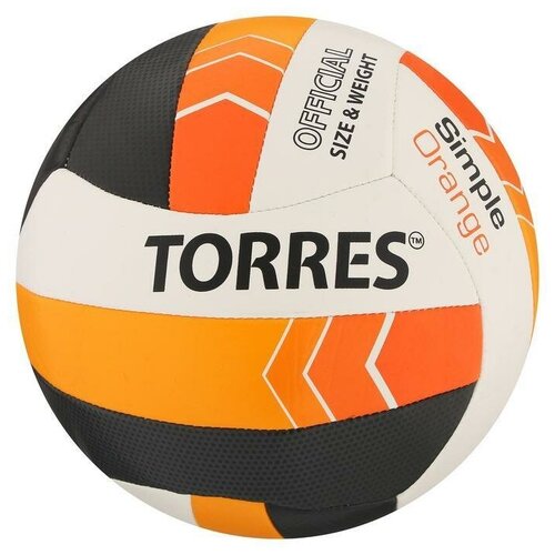 Мяч волейбольный Simple Orange, TPU, машинная сшивка, 18 панелей, размер 5