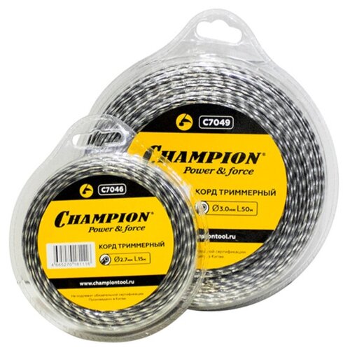 Леска CHAMPION Tri-twist 2.7мм*15м (витой треугольник)/отгружается кратно 10