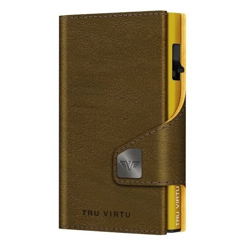 фото Кожаный кошелек tru virtu click&slide caramba mossgreen, цвет темно-зеленый/золотой (sp-cr-green)