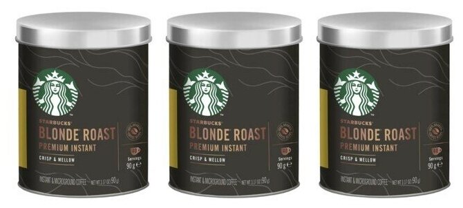фото Кофе STARBUCKS растворимый Premium Instant Blonde Roast жестяная банка
