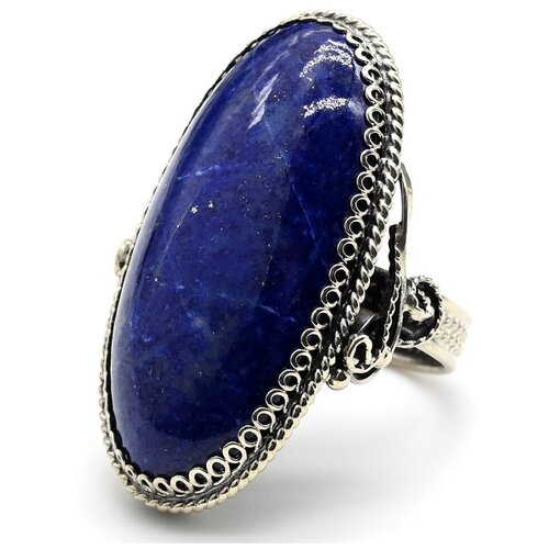 Кольцо Радуга Камня, лазурит, размер 17, мультиколор, синий кольцо радуга камня лазурит размер 17 5 белый синий