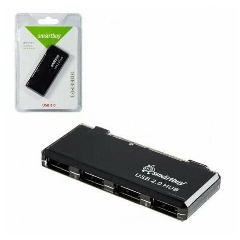 USB 2.0 Хаб Smartbuy 6810, 4 порта, черный (SBHA-6810-K)