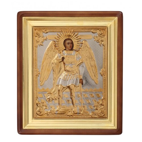 икона в пл рамке11 13 2270033 в пл киоте латунир стекло архангел михаил Икона живоп. в киоте 24*30 Архангел Михаил #2354