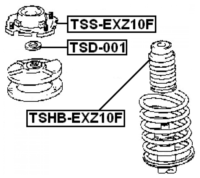 Опора переднего амортизатора Febest TSS-EXZ10F