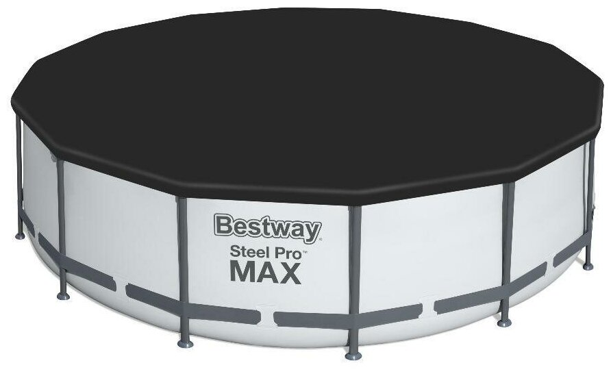 Каркасный бассейн Bestway Steel Pro Max 427х107 см, 13030 л, фил.-насос, лестница, тент - фотография № 5