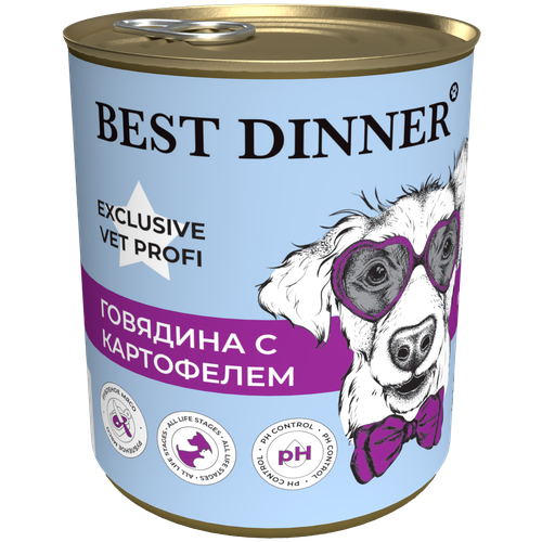 Корм Best Dinner 340 гр Urinary Vet Profi для собак всех пород с профилактикой мочекаменной болезни с говядиной и картофелем