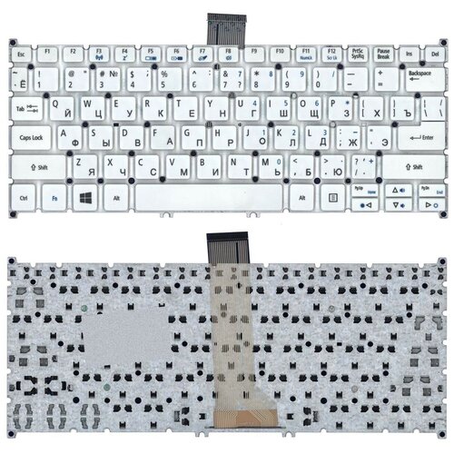 Клавиатура keyboard 9ZN9RBW10G для ноутбука Acer Aspire V5-122 V5-122P V5-171 V5-132P V3-331 V3-371 V3-372 E3-111 белая 744₽