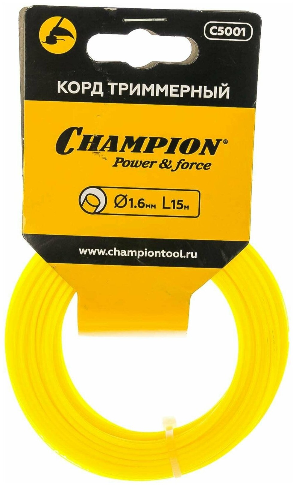 Корд триммерный Round (1.6 мм; 15 м; круглый) CHAMPION C5001
