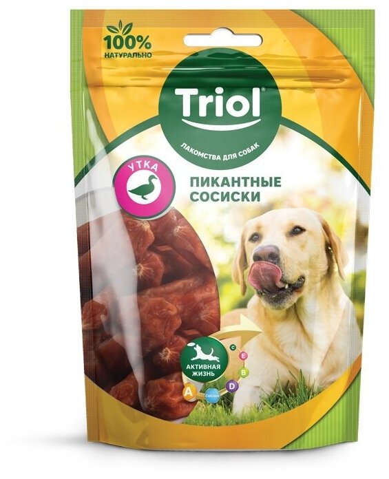 Triol пикантные сосиски из утки для собак, 70 г