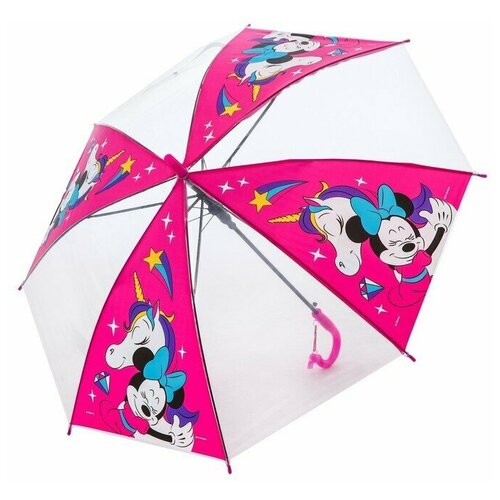 Зонт детский для девочек, Минни Маус Единорог, 8 спиц d=86 см