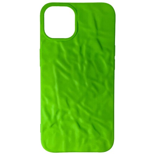 Силиконовый чехол с текстурой фольги для iPhone 13, iGrape (Ультра-зеленый матовый) чехол на iphone 13 защитный силиконовый противоударный бампер для айфон 13 с защитой камеры черный