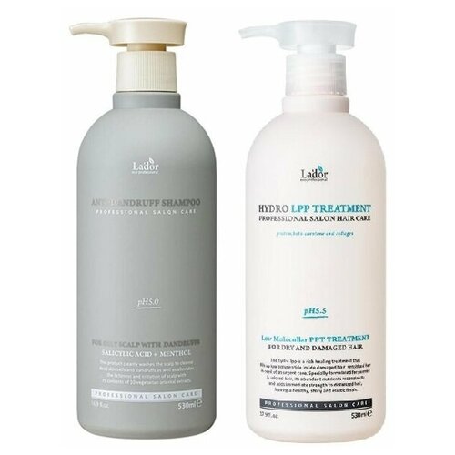 La'dor Набор Шампунь против перхоти Anti Dandruff Shampoo + Маска для волос Hydro LPP, 530мл + 530мл