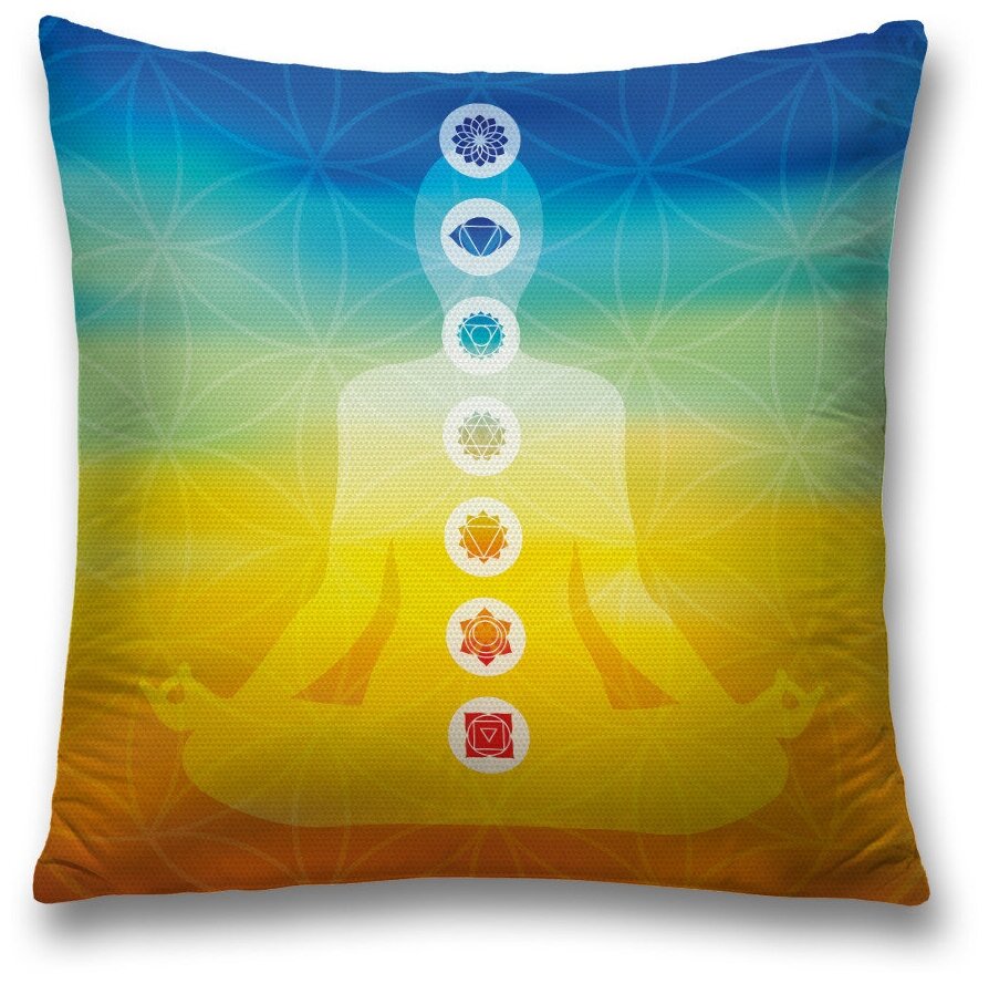 Наволочка декоративная на молнии, чехол на подушку JoyArty "Философия медитации" 45х45 см