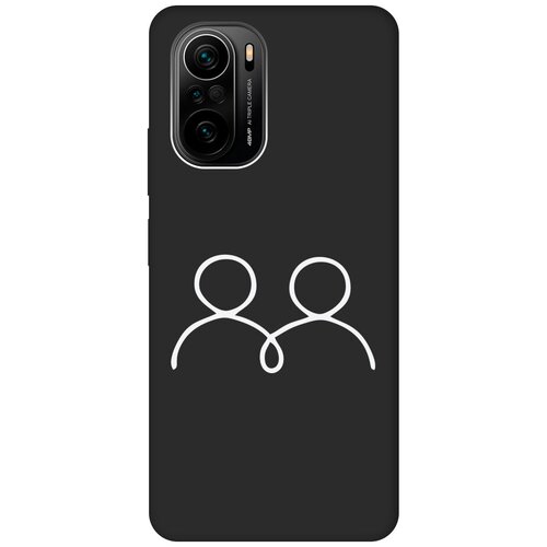 Матовый Soft Touch силиконовый чехол на Xiaomi Poco F3, Сяоми Поко Ф3 с 3D принтом Couple Lines W черный силиконовый чехол на xiaomi poco f3 сяоми поко ф3 silky touch premium с принтом couple lines сиреневый