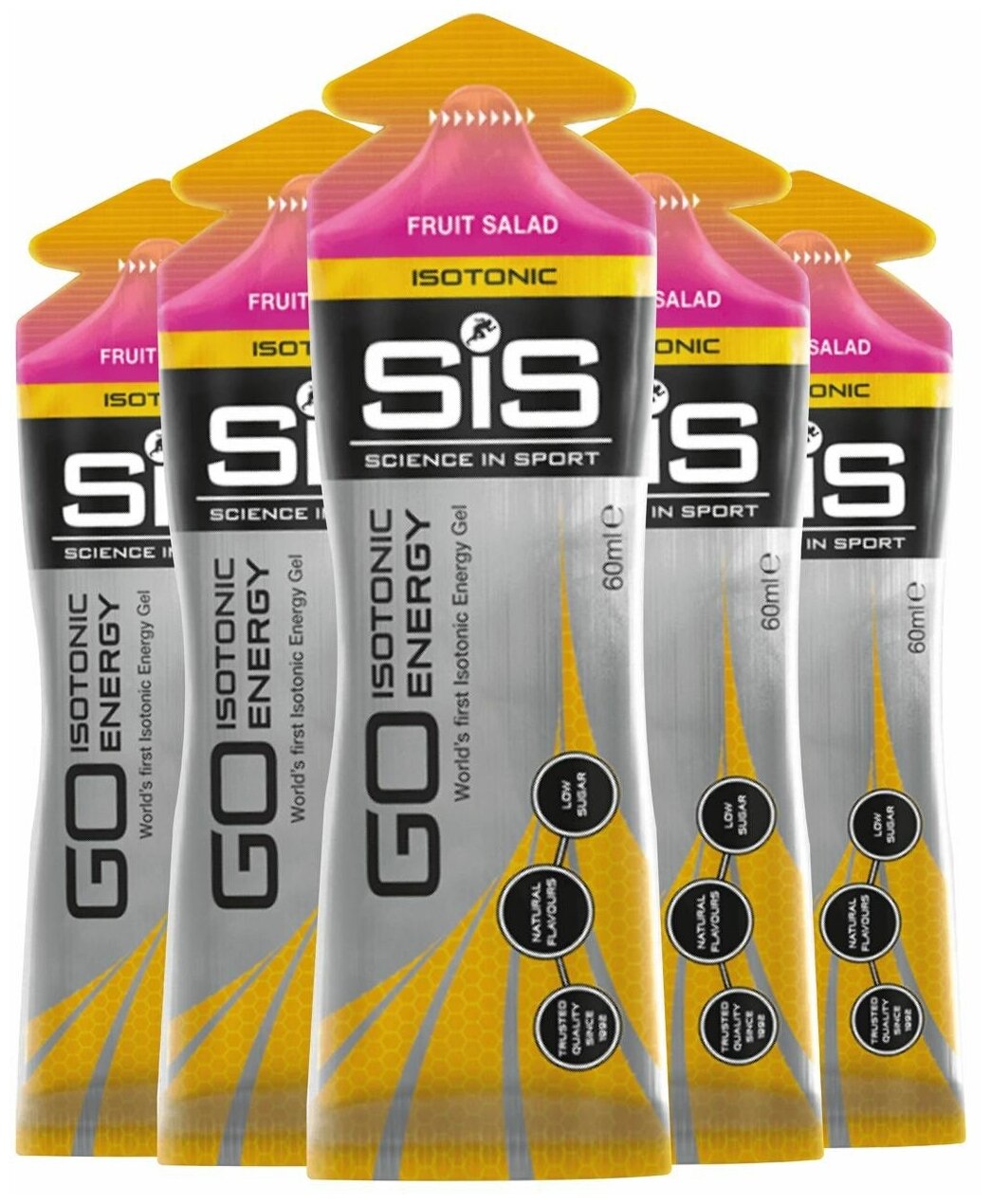 Гель питьевой SCIENCE IN SPORT (SiS) GO Isotonic Energy Gels 5 x 60 мл, Фруктовый салат