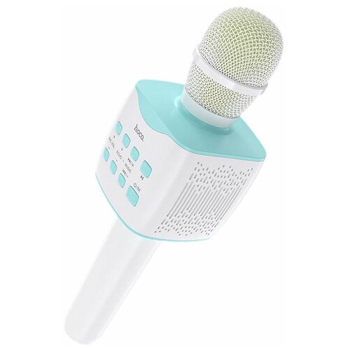микрофон bluetooth hoco bk3 серебристый Микрофон-колонка Hoco BK5 (Bluetooth) голубой